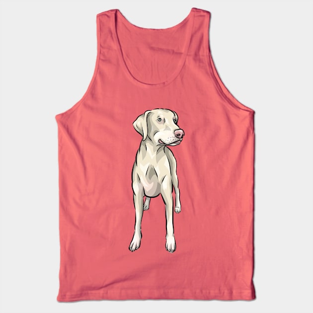 White Doberman Dog | Natural Ears Uncropped Tank Top by Shirin Illustration